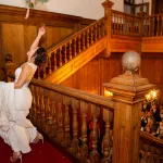 Lobby bouquet toss Helen E